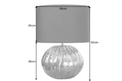 Design Tischlampe ABSTRACT 50cm silber schwarz Metall Stoffschirm handmade