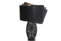 Design Tischlampe ABSTRACT LEAF schwarz Metall Marmorfuß handmade