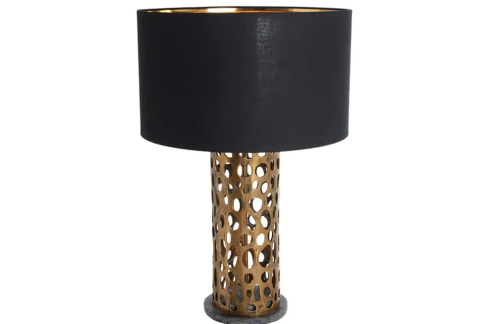 Design Tischlampe ABSTRACT LEAF kupfer antik Metall Marmorfuß handmade