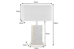 Design Tischlampe ELEGANCIA 65cm gold grau Stoffschirm Marmor