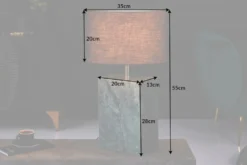 Design Tischlampe NOBLE 55cm grün Marmorfuß Stoffschirm