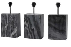 Design Tischlampe NOBLE 55cm schwarz Marmorfuß Stoffschirm
