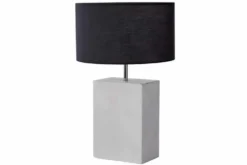 Design Tischlampe NOBLE 55cm weiß Marmorfuß Stoffschirm