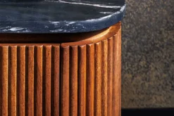 Design TV-Board GATSBY 160cm braun gold Mangoholz Marmor Metallgestell