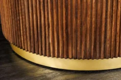Design TV-Board GATSBY 170cm braun gold Mangoholz weiße Marmorplatte Lowboard