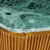 Design TV-Board VENEZIANO 160cm messing grün Marmorplatte Mangoholz Retro