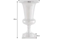 Design Vase GOAL 60cm silber Pflanzen Pokal Aluminium