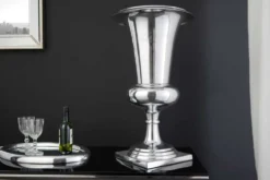 Design Vase GOAL 60cm silber Pflanzen Pokal Aluminium