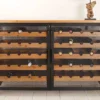 Design Weinboard BODEGA 130cm natur schwarz Tannenholz Metall Flaschenregal