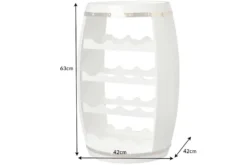 Design Weinfass BODEGA WHITE 65cm weiß gold Pinie Flaschenregal 14 Flaschen