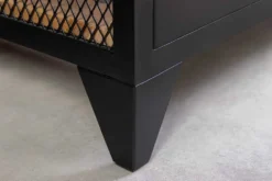 Design Weinschrank BODEGA 185cm natur schwarz Tannenholz Metall Flaschenregal