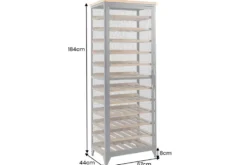 Design Weinschrank BODEGA 185cm natur schwarz Tannenholz Metall Flaschenregal
