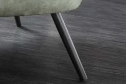 Design XL Sessel AMSTERDAM grün Samt schwarze Metallbeine Retro Stil