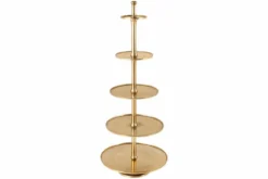 Design XXL Etagere ABSTRACT 150cm gold Metall mit fünf Etagen handmade