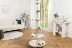Design XXL Etagere ABSTRACT 180cm silber Metall mit sechs Etagen handmade