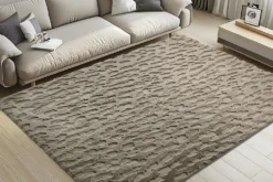 3D Hochflor Teppich DUNE 230x160cm taupe Hoch-Tief-Effekt