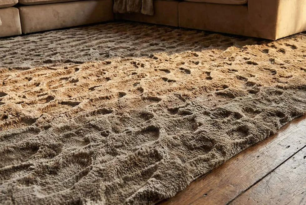 3D Hochflor Teppich DUNE 230x160cm taupe Hoch-Tief-Effekt