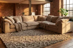 3D Hochflor Teppich DUNE 230x160cm taupe Hoch-Tief-Effekt