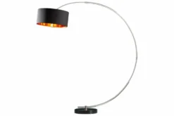 Dimmbare Bogenlampe PYTHON 190cm schwarz gold Retro Bogenleuchte