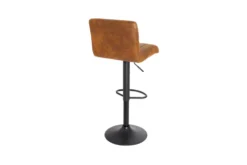 Drehbarer Barhocker PORTLAND vintage braun Microfaser Barstuhl mit Lehne höhenverstellbar