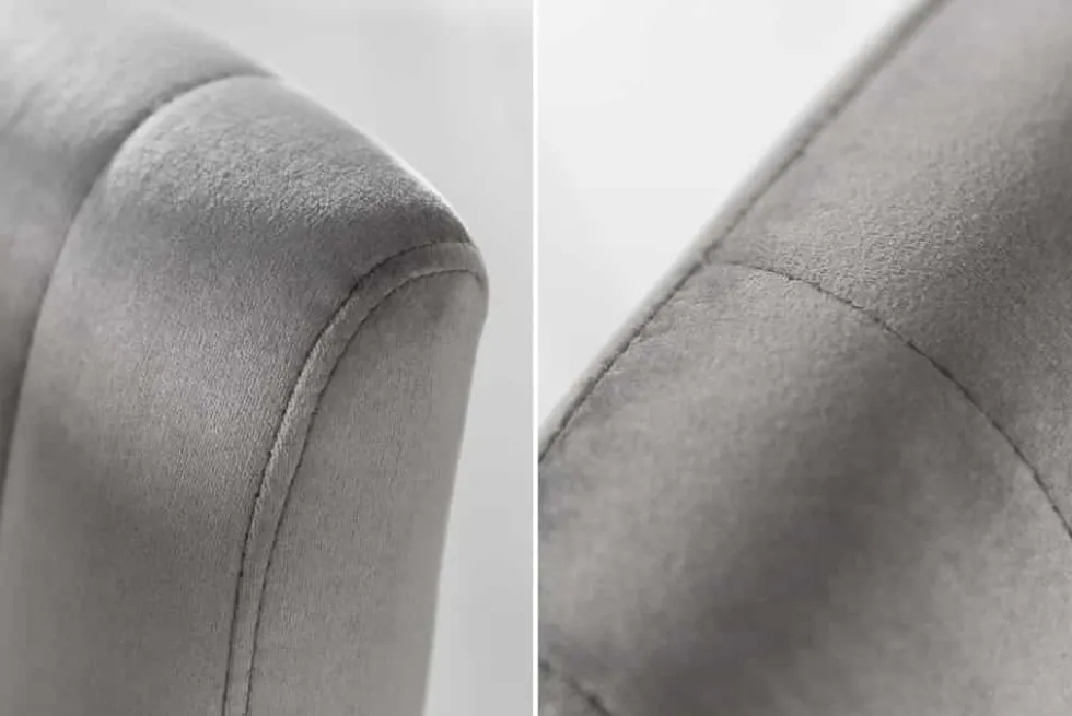Drehbarer Barhocker PORTLAND grau Samt Barstuhl mit Lehne höhenverstellbar