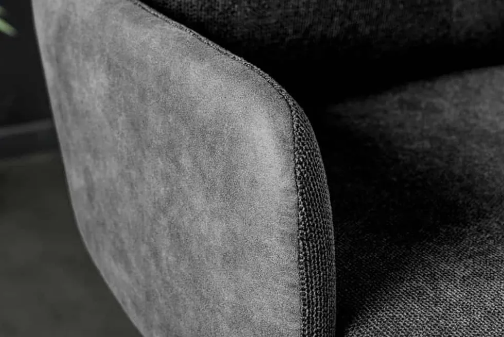 Drehbarer Design Barhocker BIG GEORGE anthrazit Samt Taschenfederkern mit Armlehnen