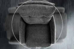 Drehbarer Design Barhocker BIG GEORGE anthrazit Samt Taschenfederkern mit Armlehnen