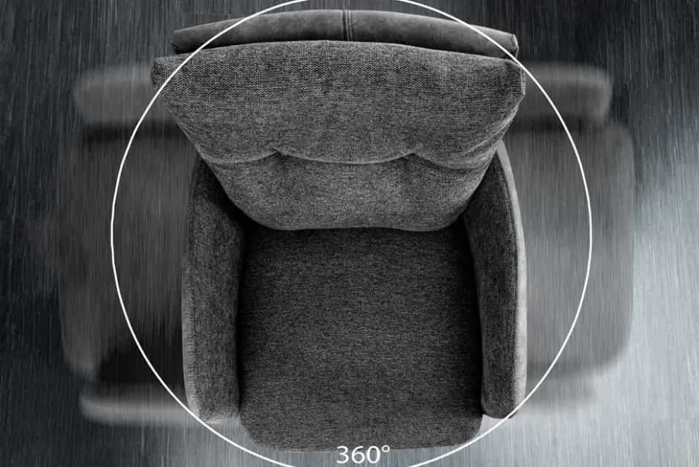 Drehbarer Design Barhocker BIG GEORGE anthrazit Samt Taschenfederkern mit Armlehnen