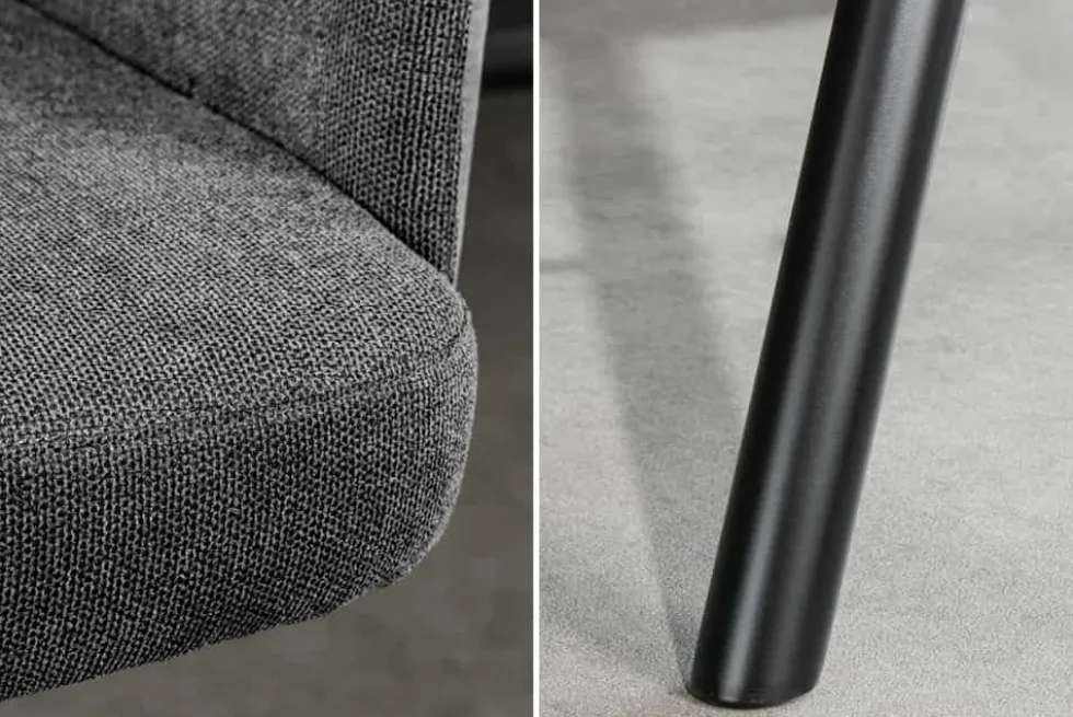 Drehbarer Design Barhocker BIG GEORGE anthrazit Samt Taschenfederkern mit Armlehnen