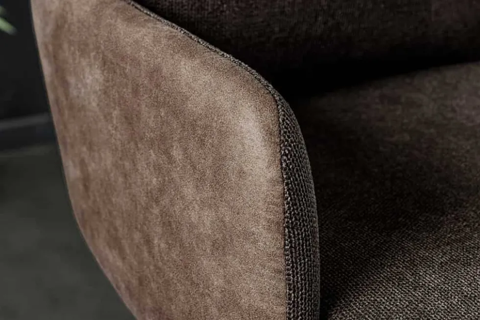 Drehbarer Design Barhocker BIG GEORGE taupe Samt Taschenfederkern mit Armlehnen Metall