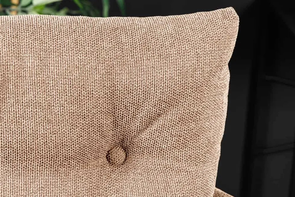 Drehbarer Design Barhocker BIG GEORGE champagner beige Samt Taschenfederkern Armlehne