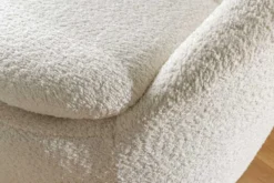 Drehbarer Design Sessel ALPINE beige Bouclé 360° mit Armlehnen