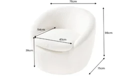 Drehbarer Design Sessel ALPINE beige Bouclé 360° mit Armlehnen