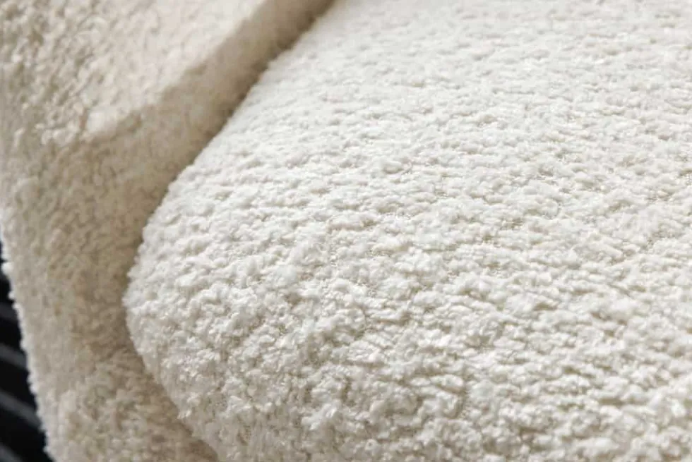 Drehbarer Design Sessel ALPINE beige Bouclé 360° mit Armlehnen