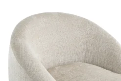 Drehbarer Design Sessel ALPINE beige Chenille Cremona 360° mit Armlehnen