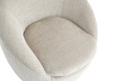 Drehbarer Design Sessel ALPINE beige Chenille Cremona 360° mit Armlehnen