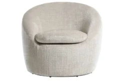 Drehbarer Design Sessel ALPINE beige Chenille Cremona 360° mit Armlehnen