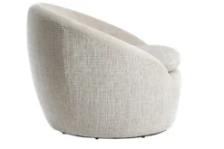 Drehbarer Design Sessel ALPINE beige Chenille Cremona 360° mit Armlehnen