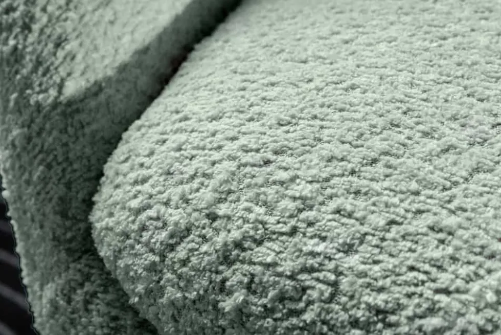 Drehbarer Design Sessel ALPINE salbei Bouclé 360° mit Armlehnen