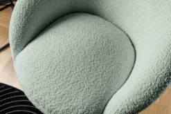 Drehbarer Design Sessel ALPINE salbei Bouclé 360° mit Armlehnen