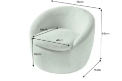 Drehbarer Design Sessel ALPINE salbei Bouclé 360° mit Armlehnen
