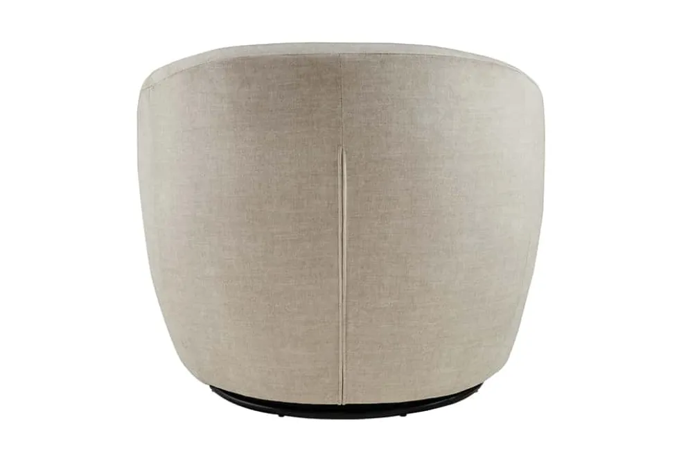Drehbarer Design Sessel ALPINE beige Samt 360° mit Armlehnen