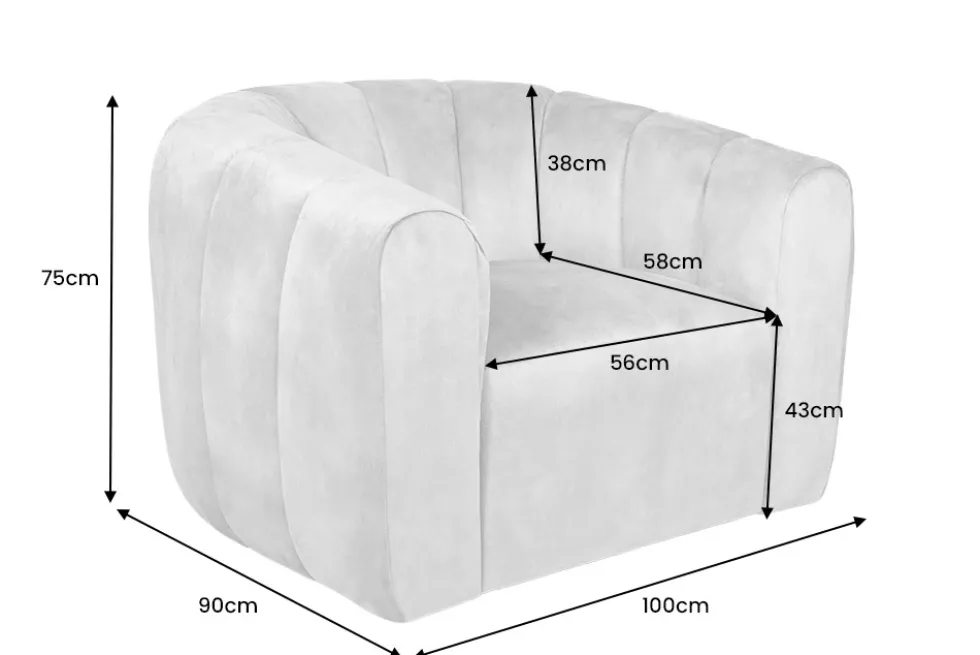 Drehbarer Design Sessel BABYLON champagner Samt Lounge Cocktailsessel