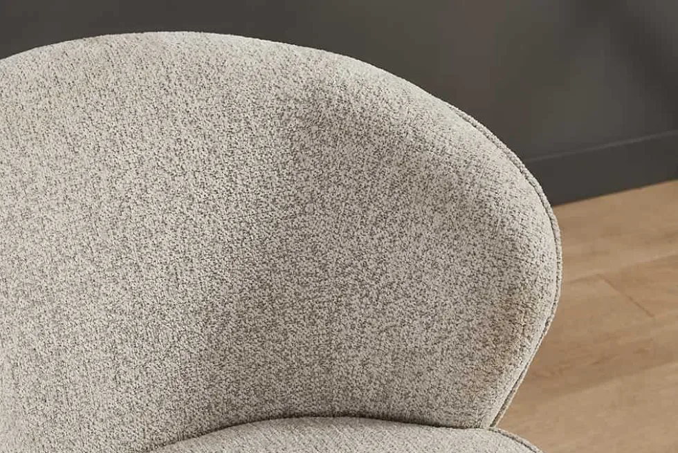 Drehbarer Design Sessel GATSBY taupe Bouclé Tweed Soft 360°