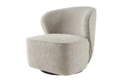 Drehbarer Design Sessel GATSBY taupe Bouclé Tweed Soft 360°