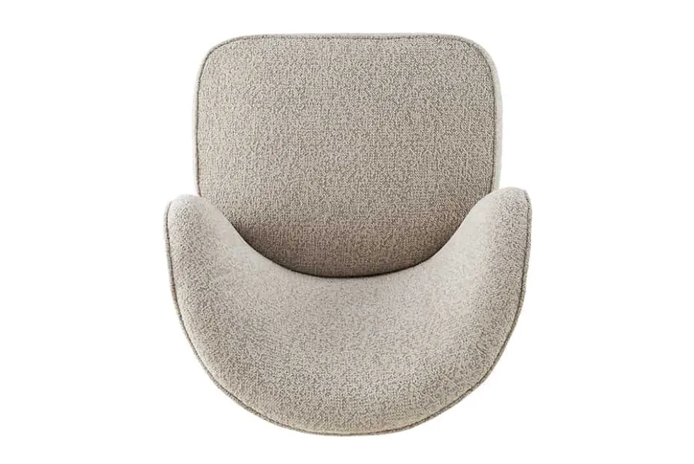 Drehbarer Design Sessel GATSBY taupe Bouclé Tweed Soft 360°