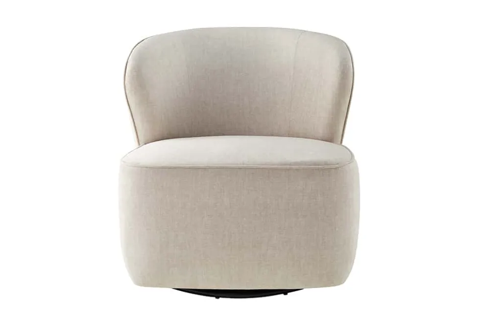 Drehbarer Design Sessel GATSBY beige Samt 360°