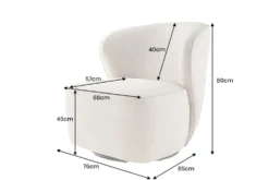 Drehbarer Design Sessel GATSBY beige Samt 360°