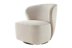Drehbarer Design Sessel GATSBY beige Samt 360°