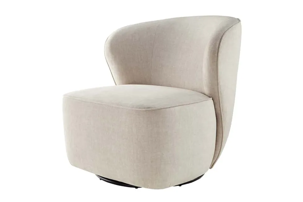 Drehbarer Design Sessel GATSBY beige Samt 360°